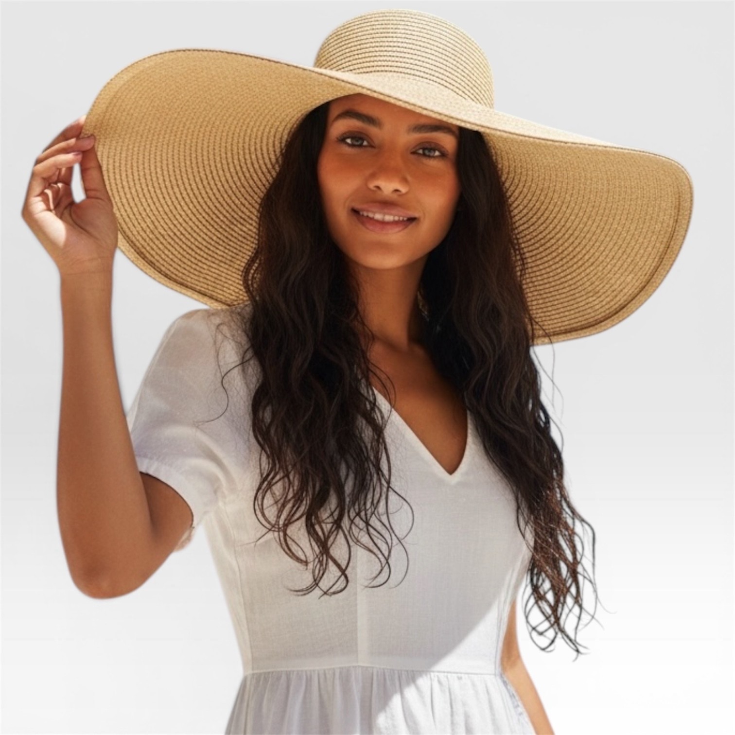 San Diego Hat Co Wide Brim Straw Sun Hat Floppy Beach Vacation Boho Os